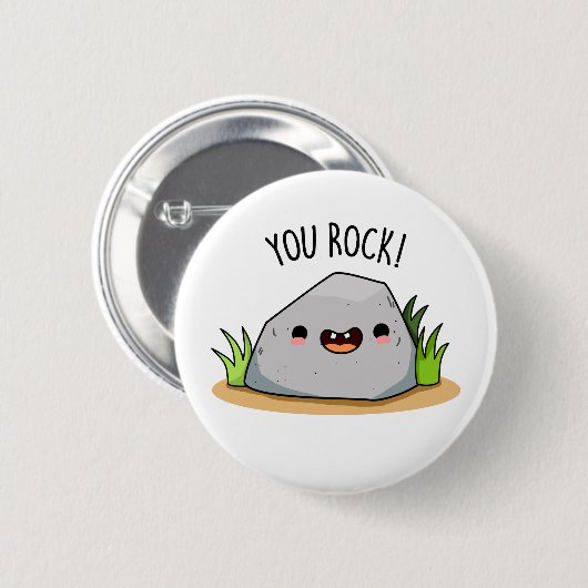You Rock Funny Rock Geology Pun Ronde Button 5,7 Cm (Voorkant /achterkant)