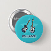 'You rock!'-gitaarbadge Ronde Button 5,7 Cm (Voorkant /achterkant)