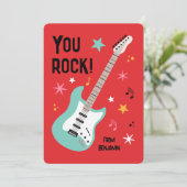 You rock guitar classroom valentine's day card feestdagenkaart (Staand voorkant)