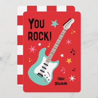 You rock guitar classroom valentine's day card feestdagenkaart