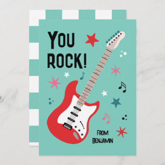 You rock guitar classroom valentine's day card feestdagenkaart