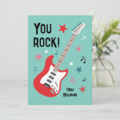 You rock guitar classroom valentine's day card feestdagenkaart (Staand voorkant)