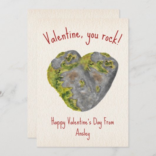 You Rock Heart Kinder Klaslokaal Valentijn (Voorkant / Achterkant)