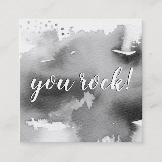 YOU ROCK modern handgeschreven script zwart Vierkante Visitekaartje (Voorkant)