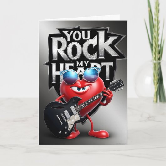 You Rock My Heart Greeting Card – Fun Romantic Kaart (Voorkant)