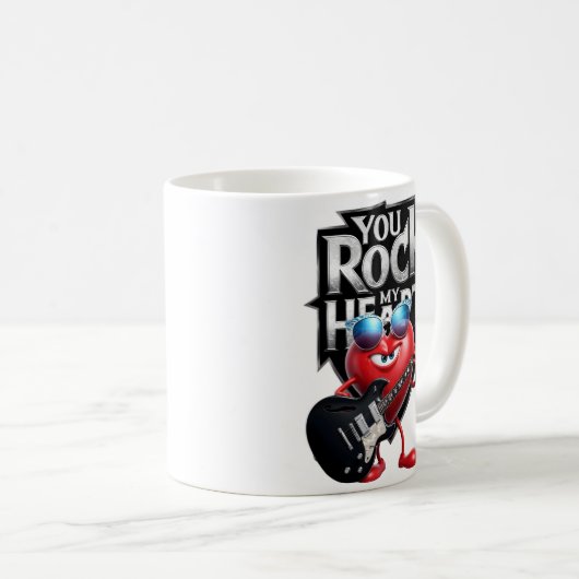 You Rock My Heart Mug – Cool Valentine Gift Koffiemok (Voorkant rechts)
