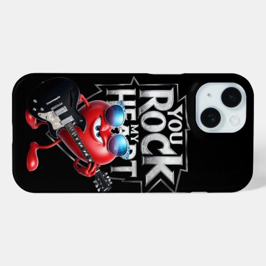 You Rock My Heart Phone Case – Music Lover Design (Achterkant (horizontaal))