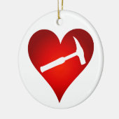 You Rock My World: Rock Hammer Heart Keramisch Ornament (Links)