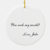 You Rock My World: Rock Hammer Heart Keramisch Ornament (Achterkant)