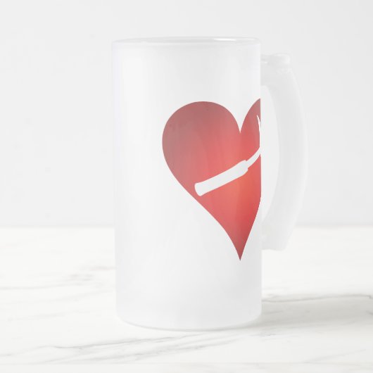 You Rock My World: Rock Hammer Heart Matglas Bierpul (Voorkant rechts)