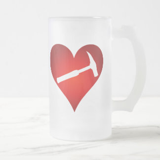 You Rock My World: Rock Hammer Heart Matglas Bierpul