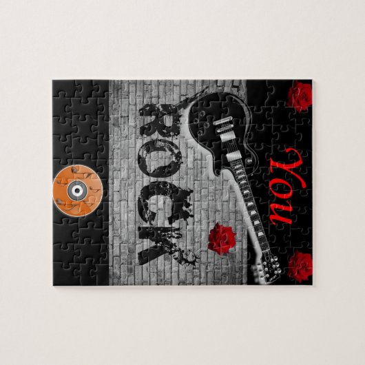 You Rock Red Guitar kinder puzzel Legpuzzel (Horizontaal)