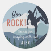 You Rock | Rockbeklimming Birthday Party Favor Ronde Sticker (Voorkant)
