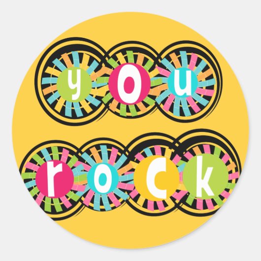 You Rock Ronde Sticker (Voorkant)