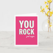 You Rock Roze Wenskaart Kaart (Gele Bloem)