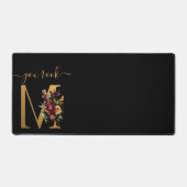You Rock Scroll Tekst Goud Bloemen Monogram Op Zwa Bureaumat (Voorkant)