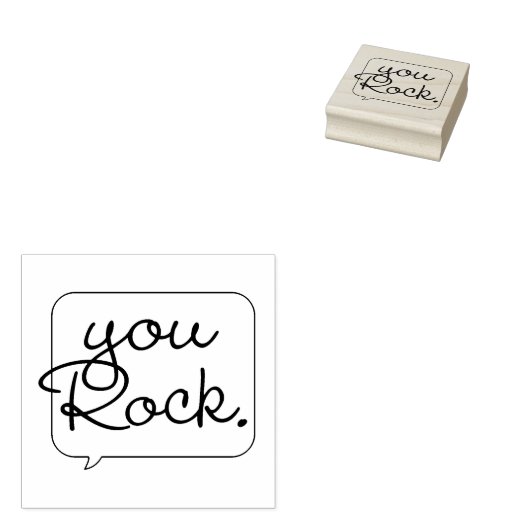 You Rock Speech Bubble Rubber Art Stamp Rubberstempel (Gestempeld)