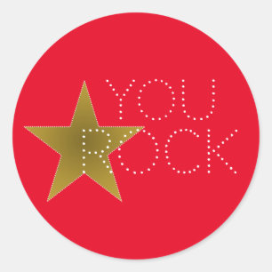 You Rock Star Movie Red Carpet Birthday Party Ronde Sticker