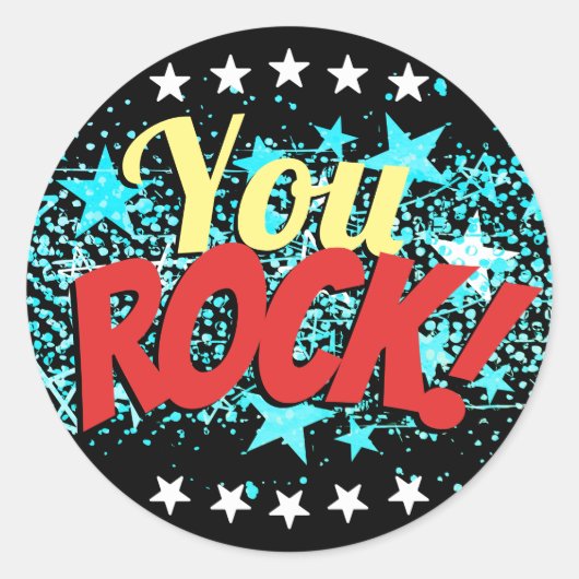 You Rock sterren werknemer herkenning stickers (Voorkant)