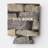 You Rock Stone Wall Stacked Rocks Aangepaste tekst Blikjeskoeler (Voorkant)