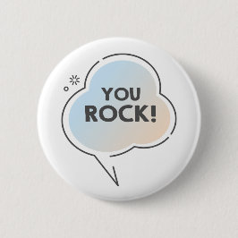 You rock text in chat cloud emoji ronde button 5,7 cm