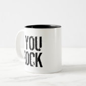 You Rock - Tweekleurige Koffiemok (Voorkant links)