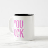 You Rock - Tweekleurige Koffiemok (Voorkant links)