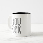 You Rock - Tweekleurige Koffiemok (Voorkant links)