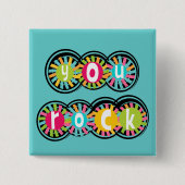 You Rock Vierkante Button 5,1 Cm (Voorkant)