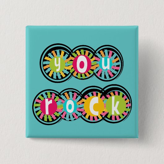 You Rock Vierkante Button 5,1 Cm (Voorkant)