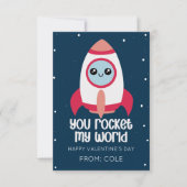 You Rocket My World Kids Valentine’s Day Card Notitiekaartje (Voorkant)
