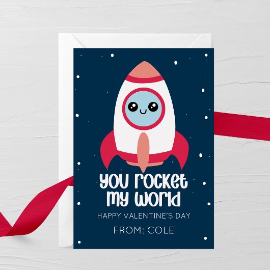 You Rocket My World Kids Valentine’s Day Card Notitiekaartje