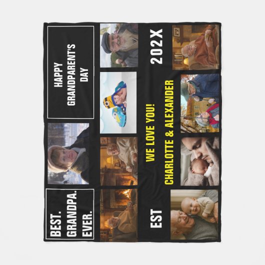 You said: Best Grandpa Ever Photo Collage  Fleece Deken (Voorkant)