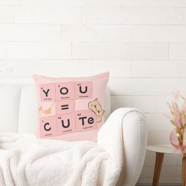 You = Schattig | Schattige Kat Kussensloop Kussen (Bank)