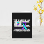You Semi Colon 988 Suicide Prevention Awareness  Kaart (Gele Bloem)