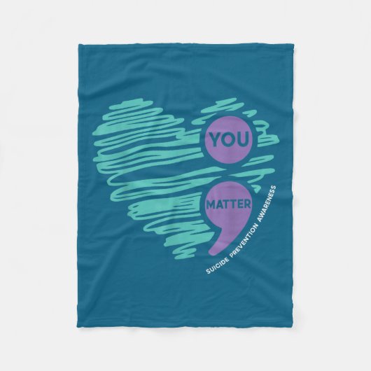 You Semicolon Suicide Prevention Awareness Month  Fleece Deken (Voorkant)