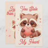 You Stole My Heart Raccoon Valentine Card Briefpapier (Voorkant / Achterkant)