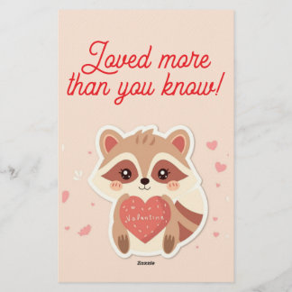 You Stole My Heart Raccoon Valentine Card Briefpapier