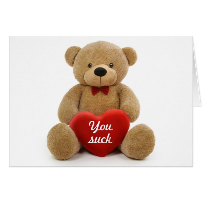 "You Suck" teddybeer (Voorkant Horizontaal)