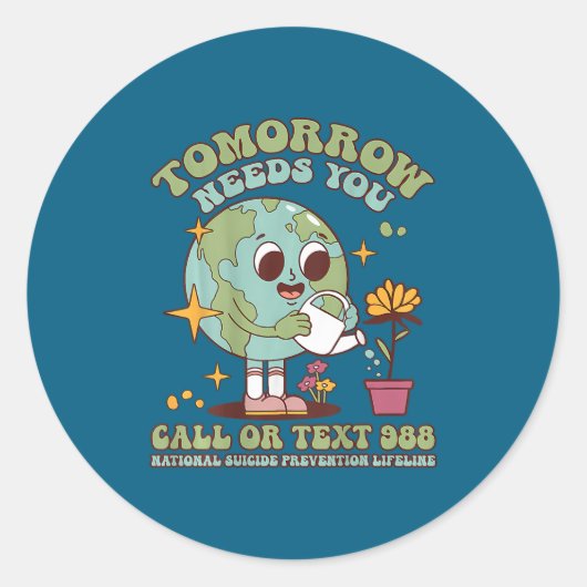 You Suicide Awareness Mental Health S  Ronde Sticker (Voorkant)