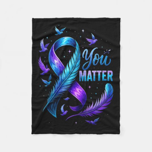 You Suicide Awareness Ribbon Butterfly For Women M Fleece Deken (Voorkant)