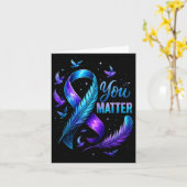 You Suicide Awareness Ribbon Butterfly For Women M Kaart (Gele Bloem)