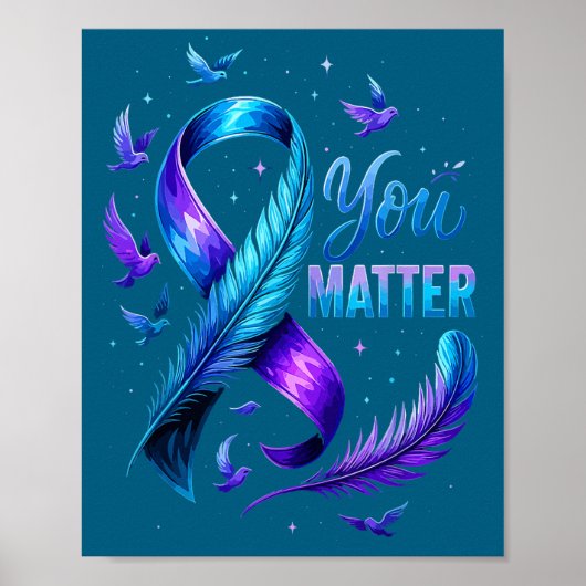 You Suicide Awareness Ribbon Butterfly For Women M Poster (Voorkant)