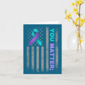 You Suicide Prevention Awareness American Flag Rib Kaart (Gele Bloem)