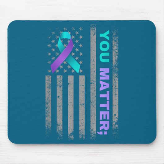 You Suicide Prevention Awareness American Flag Rib Muismat (Voorkant)