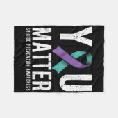 You Suicide Prevention Awareness  Fleece Deken (Voorkant (Horizontaal))