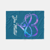 You Suicide Prevention Awareness Heart Men Women  Fleece Deken (Voorkant (Horizontaal))