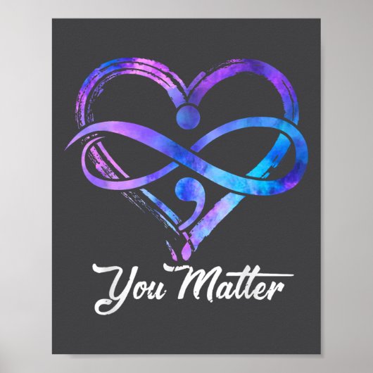 You Suicide Prevention Awareness Heart Men Women  Poster (Voorkant)