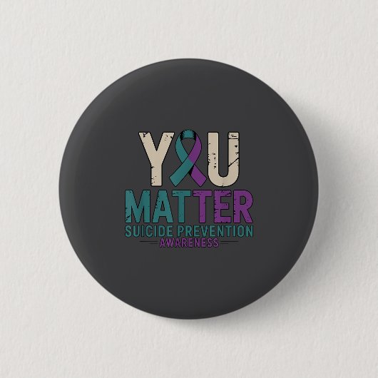 You Suicide Prevention Awareness Ribbon  Ronde Button 5,7 Cm (Voorkant)