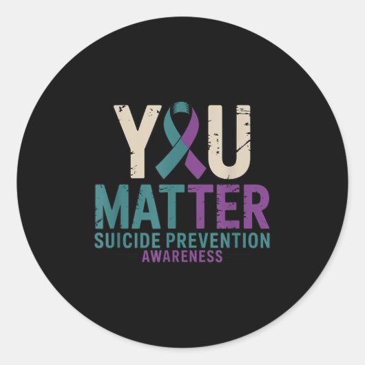 You Suicide Prevention Awareness Ribbon  Ronde Sticker (Voorkant)